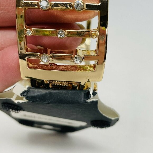 G by Gennaro Womens Hingle Cuff Bracelet with Rhinestones Mixed Metals Gold FLAW - Picture 4 of 7